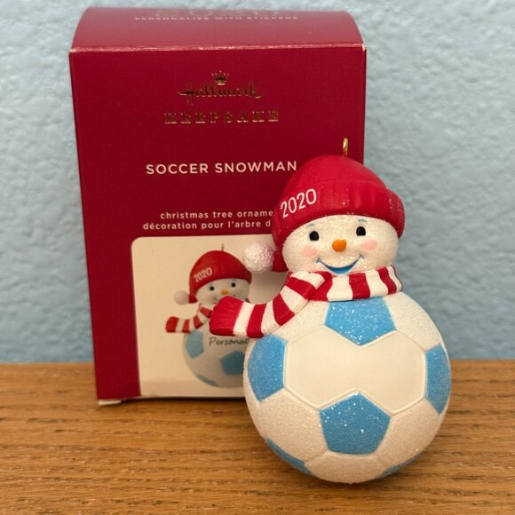 Hallmark Keepsake Ornament Soccer Snowman Personalize 2020 - Picture 1 of 8